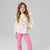 Sinsay Girl's Cream Animal Printed Long Sleeve Blouse