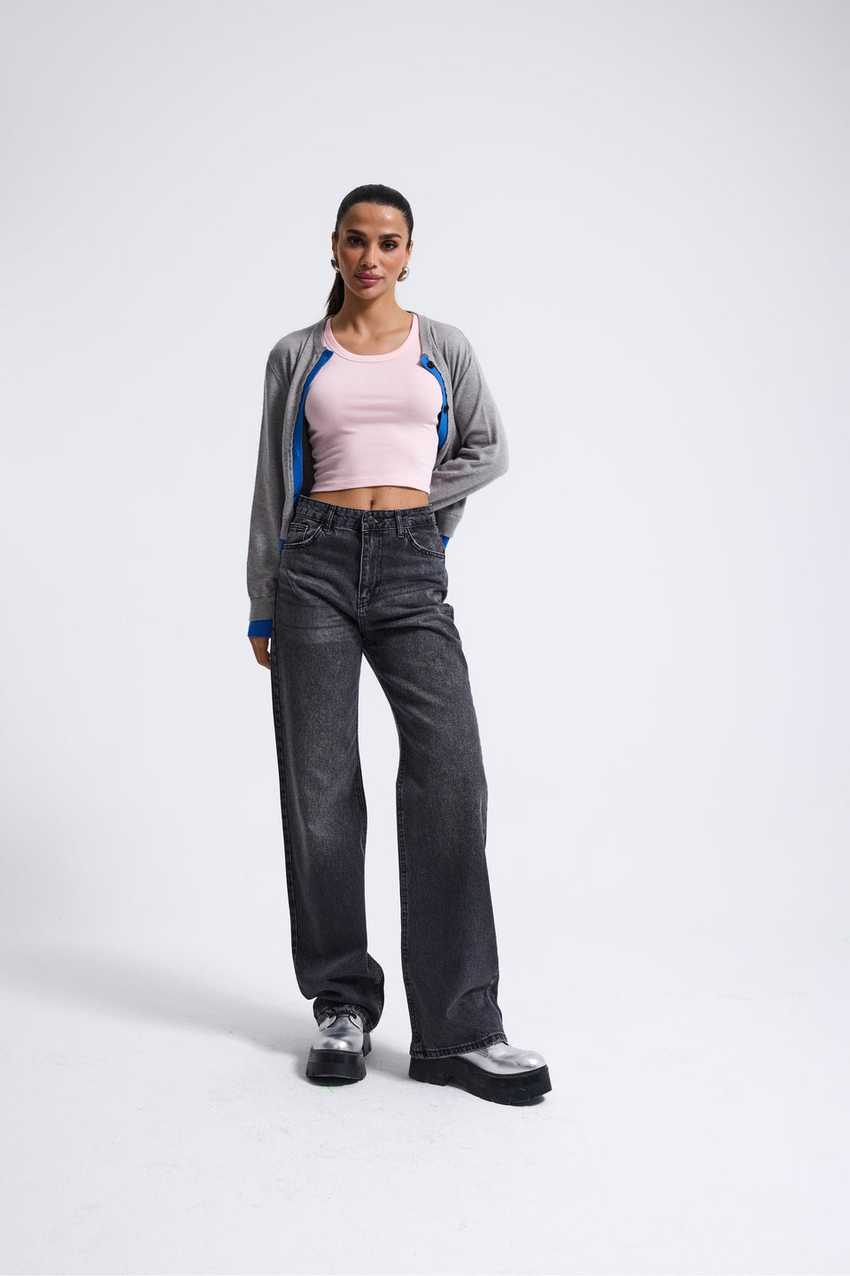 It's Basic Women Smoked Gray Straight Fit Jeans 2478