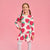 Sinsay Girl's Pink Long Sleeve Strawberry Printed Dress