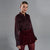 Sinsay Women's Burgundy Satin Button-Down Chest Flap Pocket Shirt