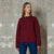 Sinsay Women's Burgundy Crew Neck Soft Sweater