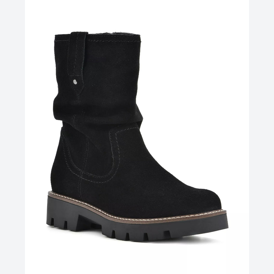 White Mountain Women's Black Glean Lug Sole Mid Shaft Boots