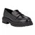 Black loafers with thick sole on a white background