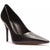 A black leather pointed-toe pump with a slim high heel, shown from a three-quarters angle on a white background. The brand name 'GABRIELLE' is visible on the inner sole.