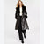 Via Spiga Women's Dark Brown Faux-Leather Faux-Fur-Trim Trench Coat