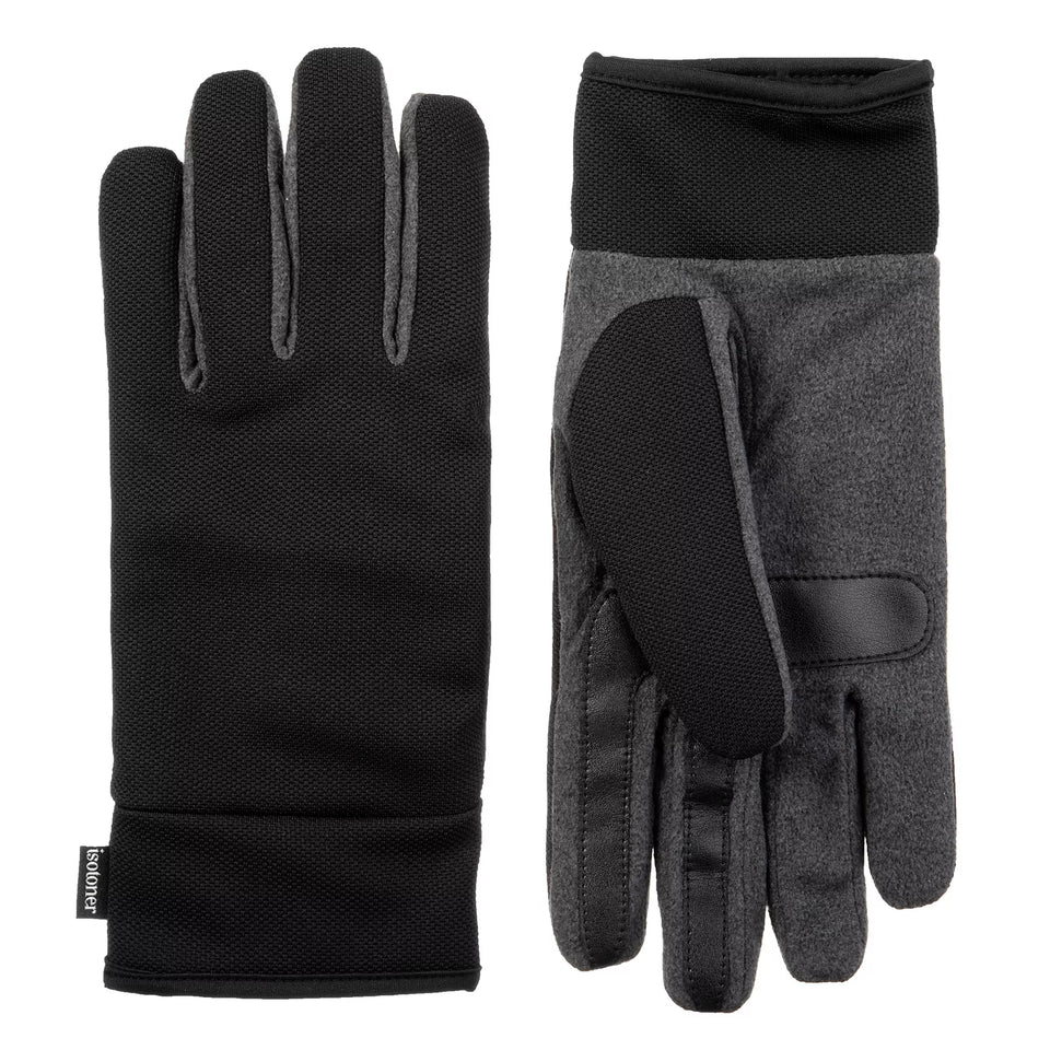 Isotoner Signature Men's Black Lined Water Repellent Tech Stretch Gloves | Isotoner Signature in Lebanon