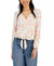 Hippie Rose Women's White Floral-Print Tie-Hem Top Blues | Hippie Rose In Lebanon