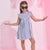 Sinsay Girl's White & Navy Sleeveless Striped Dress