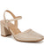 Naturalizer Women's Tan Woven Straw/Faux Leather Wave Square Toe Ankle Strap Pumps | Naturalizer In Lebanon