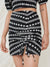 Sinsay Women's Black & White Patterned Ruched Mini Skirt |Sinsay In Lebanon