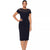 Xscape Women's Black Illusion Boat-Neck Short-Sleeve Dress