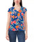 Vince Camuto Women's Blue Multi Floral V-Neck Cap Sleeve Knit Blouse | Vince Camuto In Lebanon