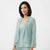 R&M Richards Women's Light Aqua Open-Front Cardigan Long-Sleeve Cardigan