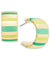 On 34th Women's Green Gold-Tone Striped Medium Hoop Earrings |On 34th in Lebanon