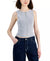 Madden Girl Women's Blue Zip-Front Mineral Washed Tank Top | Madden Girl In Lebanon