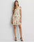 Lauren Ralph Lauren Women's Light Beige Floral Georgette Puff-Sleeve Dress | Lauren Ralph Lauren In Lebanon
