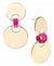 On 34th Women's Gold-Tone Pink Ring Link Double Disk Earrings | On 34th in Lebanon
