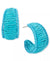 On 34th Women's Blue Color Seed Bead & Raffia C-Hoop Earrings | On 34th in Lebanon
