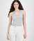 Ultra Flirt Women's Grey/White Scoop-Neck Bodysuit | Ultra Flirt In Lebanon