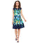 London Times Women's Navy Petite Split-Neck Floral-Print Fit & Flare Dress | London Times In Lebanon