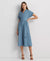 Lauren Ralph Lauren Women's Blue Polka-Dot Belted Crepe Dress | Lauren Ralph Lauren In Lebanon