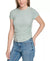 Calvin Klein Jeans Women's Sage Green Short-Sleeve Side-Ruched Crop Top | Calvin Klein Jeans In Lebanon