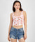 Grayson Threads, the Label Women's Pink Cropped Strawberry-Print Blouse | Grayson Threads In Lebanon