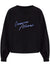 Emporio Armani Women's Black Logo Printed Crew Neck Sweatshirts | Emporio Armani In Lebanon