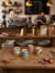 H.k Porcelain 4 Coffee Cup With Bamboo Saucer 100ml(MI14-12)