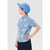 Sinsay Boy's Light Blue Denim Look Fabric with an All Over Tree Print Shirt