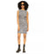 Michael Kors Women's Black/Gray/White Animal-Print Sleeveless Ruched Dress | Michael Kors in Lebanon