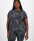 Id Ideology Women's Deep Black Plus Size Relaxed Water Bubbles Mesh T-Shirt | Id Ideology In Lebanon