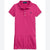 A pink short-sleeve polo dress for girls by Polo Ralph Lauren, featuring a three-button placket and a pleated skirt hem, shown against a plain white background.
