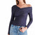 Steve Madden Women's Navy Off-Shoulder Long-Sleeve Blouse