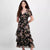 Lucy Paris Women's Black Floral Claire Smocked-Waist Tiered Dress