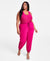 Nina Parker Women's Fuchsia Plus Size Wide-Leg Joggers | Nina Parker In Lebanon