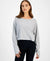 Id Ideology Women's Grey Waffle-Knit Drop-Shoulder Blouse | Id Ideology In Lebanon