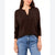 Vince Camuto Women's Dark Brown Cozy V-Neck Drop-Shoulder Sweater