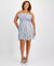 Pear Culture Women's Grey Trendy Plus Size Glittered Ruffled Mini Dress | Pear Culture In Lebanon
