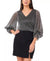 Vince Camuto Women's Silver Metallic V-Neck Sheer-Sleeve Top|Vince Camuto In Lebanon