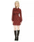 Michael Kors Women's Burgundy Animal Printed Tie-Neck Long-Sleeve Dress |Michael Kors In Lebanon