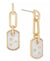 On 34th Women's Gold-Tone Link & Pavé-Accented Stone Dog Tag Drop Earrings | On 34th in Lebanon