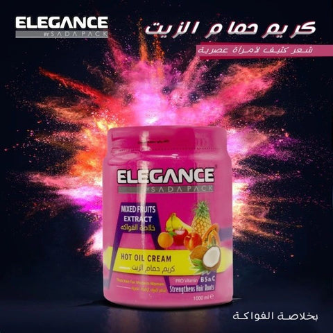 Elegance Mixed Fruits Extract Hot Oil Cream Pro Vitamin B5 & C 1000 ml