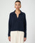 French Connection Women's Navy Vhari Collared Long-Sleeve Sweater | French Connection In Lebanon