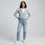 Self Esteem Women's Grey Ribbed Knit Cropped Jacket