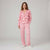 Sincerely Jules Women's Pink Bow Print Long-Sleeves Pajama Top