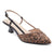 Leopard print slingback shoe on a white background