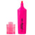 Pink highlighter with red cap on a white background