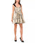 CeCe Women's Gold Printed Jacquard Shoulder-Tie Babydoll Dress | CeCe In Lebanon