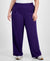 Id Ideology Women's Purple Plus Size Wide-Leg Pull-On Ankle Pants | Id Ideology In Lebanon